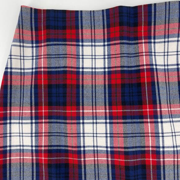 Vineyard Vines Wool Red White Blue Plaid Summer Skirt Sz 4 Preppy Country Club - Picture 5 of 16
